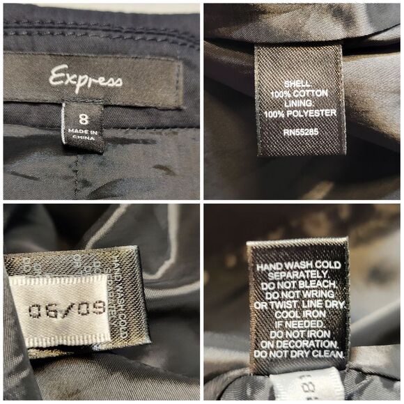 Express Black Cotton Blazer with Studded Lapel - Picture 8 of 8